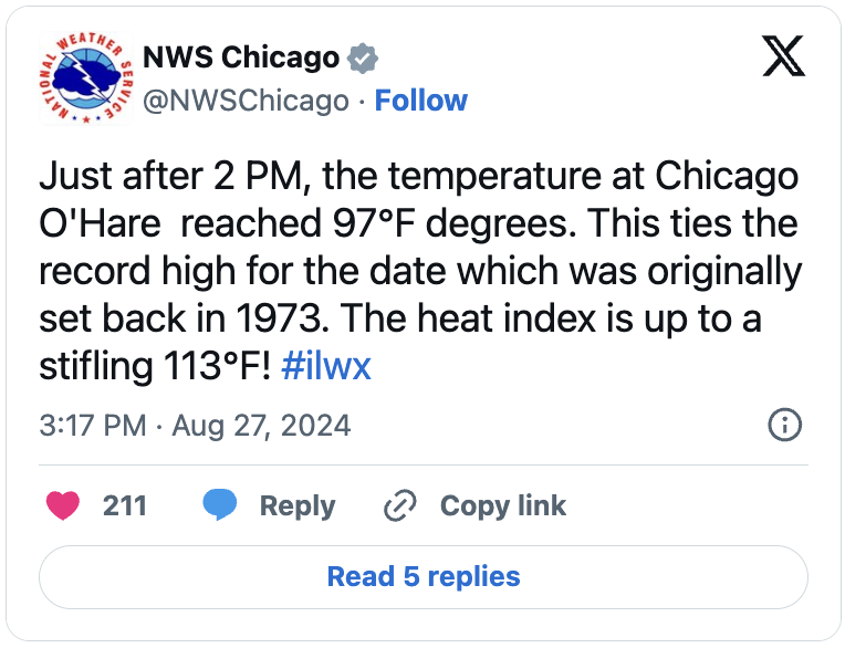 Tweets from local NWS Twitter Accounts