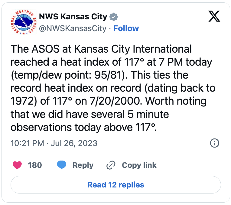 Tweets from local NWS Twitter Accounts
